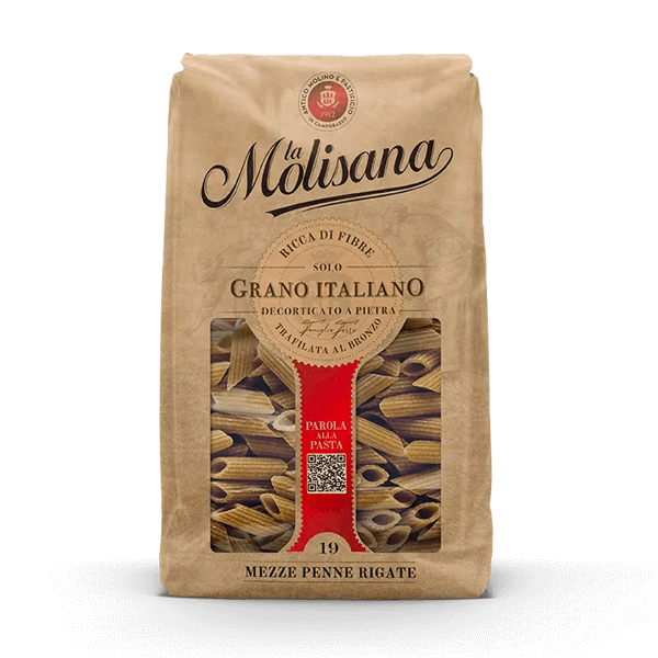 Mezze Penne Rigate Vollkorn N°19, La Molisana • Vollkornnudeln Pasta • Italienische Feinkost