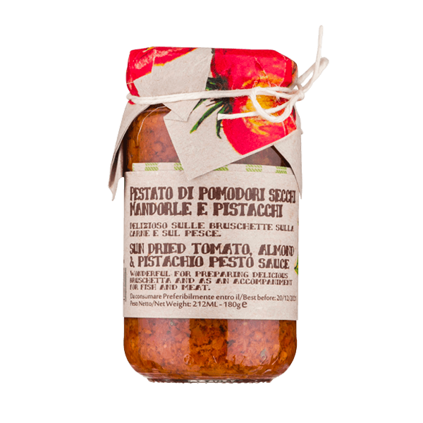 Pesto Pomodori Mandorle Pistacchi 180g, Artigiani dei Sapori • Nudelsauce • Italienische Feinkost