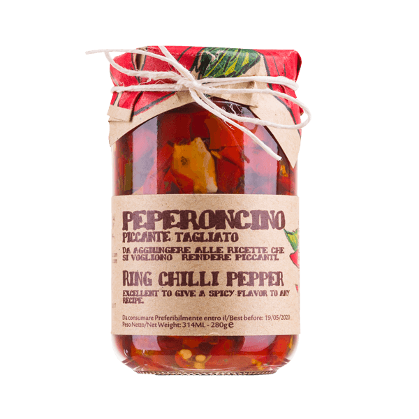 Peperoncino Stücke scharf in Öl 280g, Artigiani dei Sapori • Chilischoten aus Italien • Italienische Feinkost