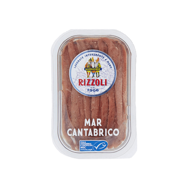 Kantabrische Anchovis-Filets in Olivenöl 70g, Rizzoli • Fisch Spezialität aus der Emilia-Romagna • Italienische Feinkost