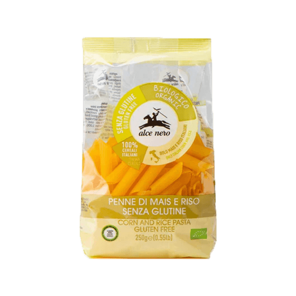 Penne Bio Mais und Reis glutenfrei 250g, Alce Nero • Nudeln Pasta ohne Gluten • Italienische Feinkost