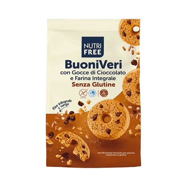 Kekse Buoni Veri Gocce Schoko 250g, Nutrifree • Gebäck Gluten- und Laktosefrei • Süßes aus Italien