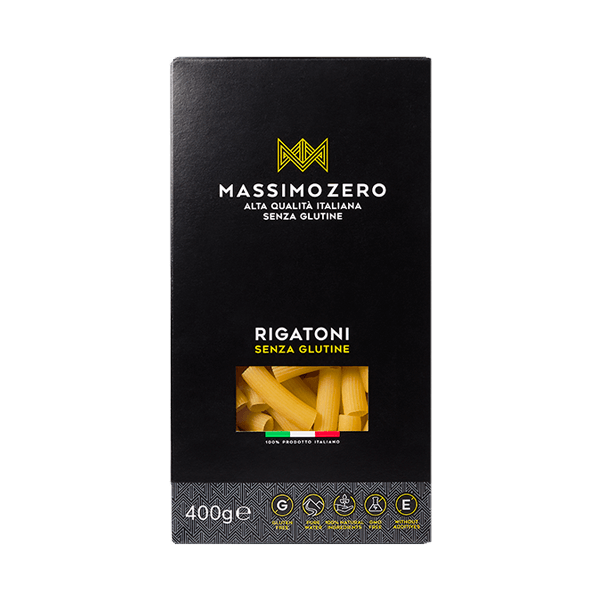 Rigatoni Glutenfrei 400g, Massimo Zero • Nudeln aus Mais-und Reismehl • Italienische Feinkost