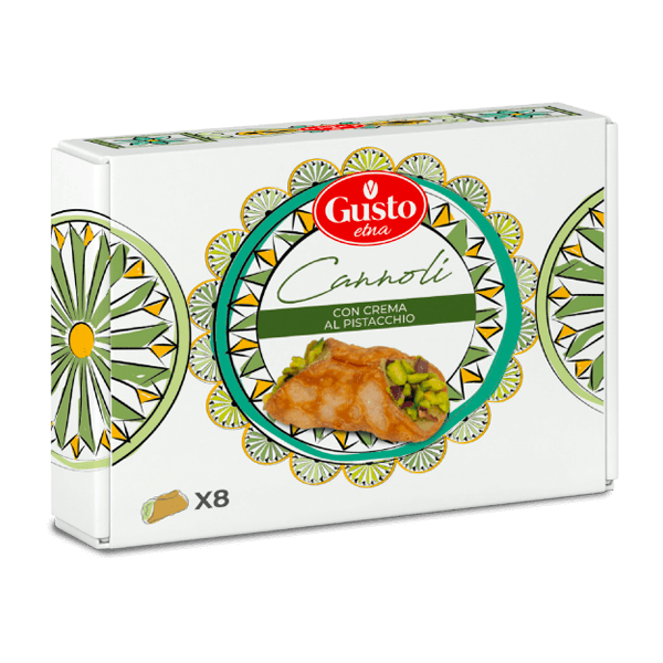 Cannoli mit Pistaziencreme 210g, Gusto Etna • Gebäck aus Sizilien mit Pistazien • Italienische Süßigkeiten