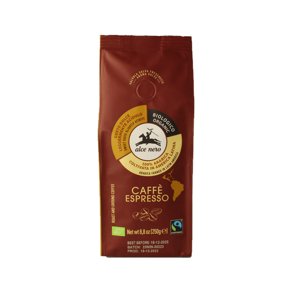 Bio Espresso Arabica Robusta Fairtrade 250g, Alce Nero • Kaffee Gemahlen • Espresso aus Italien