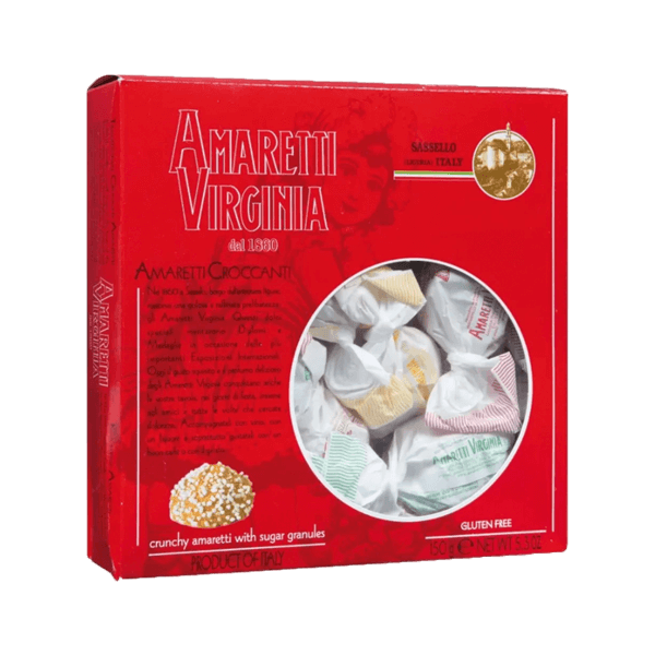 Amaretti Croccanti 150g Schachtel, Virginia • Knusprige Mandel-Kekse • Süßes aus Italien