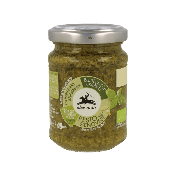 Bio Pesto Genovese 130g, Alce Nero • Nudelsauce mit Basilikum • Italienische Feinkost