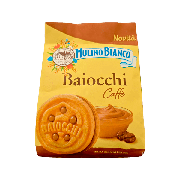 Kekse Baiocchi Kaffee 240g, Mulino Bianco • Gebäck mit Kaffeecreme • Süßes aus Italien